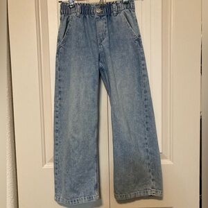 H&M light blue, wide leg, kid girl jeans
